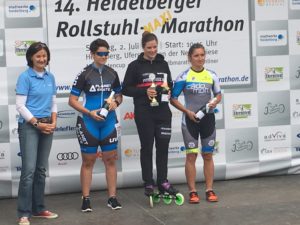 Siegerehrung beim Heidelberger Rollstuhlmarathon 2017