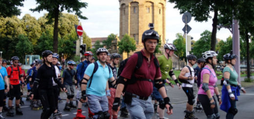 Skatenight Mannheim am Wasserturm.