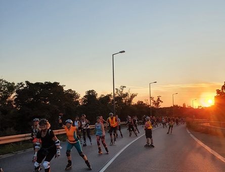 Schneckennudel bei der Skatenight Mannheim. Käfertal Strecke am 8.9.21